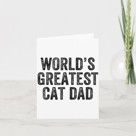 World's Greatest Cat Dad Funny Dad Joke Father's D Kaart (Voorkant)
