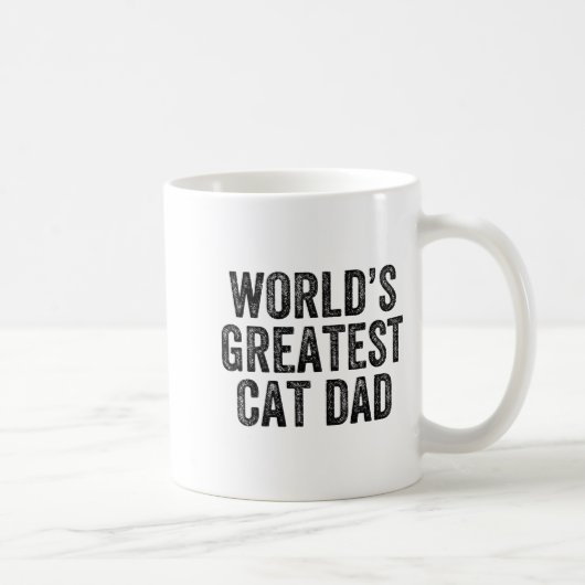 World's Greatest Cat Dad Funny Dad Joke Father's D Koffiemok (Rechts)