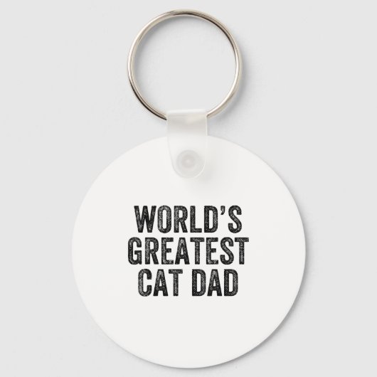 World's Greatest Cat Dad Funny Dad Joke Father's D Sleutelhanger (Voorkant)