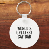 World's Greatest Cat Dad Funny Dad Joke Father's D Sleutelhanger (Voorkant)