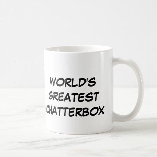 'World's Greatest Chatterbox'-Mok Koffiemok (Rechts)