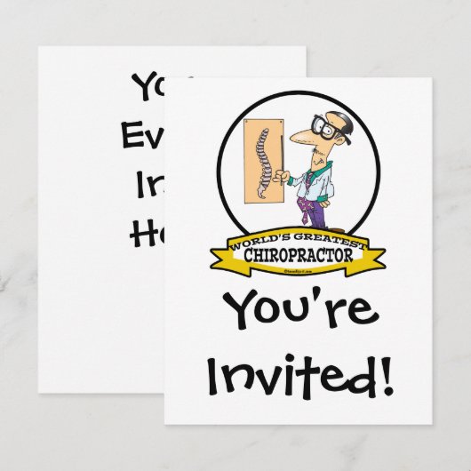 WORLDS GREATEST CHIROPRACTOR MANNEN CARTOON KAART (Voorkant / Achterkant)