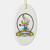 WORLDS GREATEST CLEAN FREAK MANNEN CARTOON KERAMISCH ORNAMENT (Rechts)