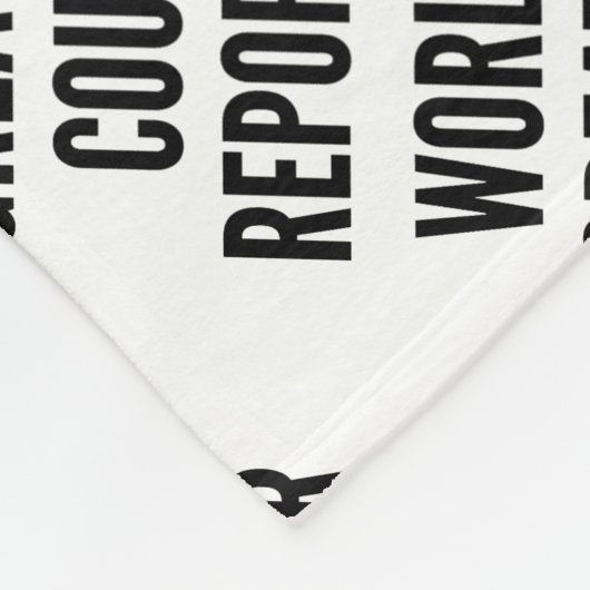 World's Greatest Court Reporter Fleece Deken (Hoek)