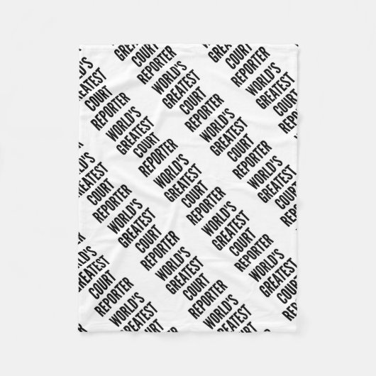 World's Greatest Court Reporter Fleece Deken (Voorkant)