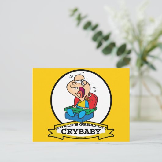 WORLDS GREATEST CRYBABY CARTOON BRIEFKAART (Staand voorkant)