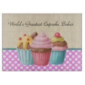 World's Greatest cupcake bakker bericht toevoegen Snijplank (Voorkant)