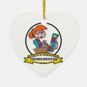 WORLDS GREATEST CUSTOMER SERVICE REP CARTOON KERAMISCH ORNAMENT (Voorkant)
