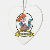 WORLDS GREATEST CUSTOMER SERVICE REP CARTOON KERAMISCH ORNAMENT (Links)