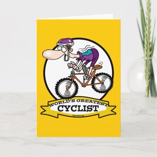 WORLDS GREATEST CYCLIST MANNEN CARTOON KAART (Voorkant)