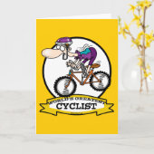 WORLDS GREATEST CYCLIST MANNEN CARTOON KAART (Gele Bloem)