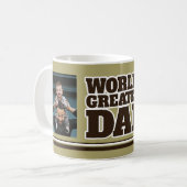 World's Greatest Dad 2 foto's Leger groen beige mo Koffiemok (Voorkant links)