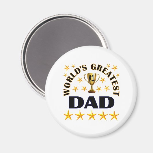 World's Greatest Dad, gold stars, Magneet (Voorkant / Achterkant)