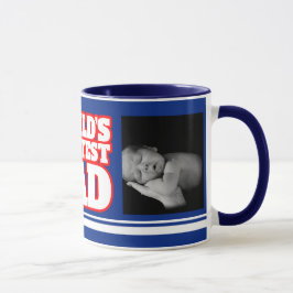 World's Greatest Dad voeg 2 foto's blauw mok toe