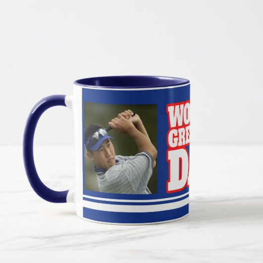 World's Greatest Dad voeg 2 foto's blauw mok toe (Links)