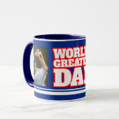 World's Greatest Dad voeg 2 foto's blauw mok toe (Voorkant links)