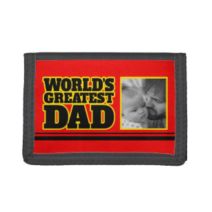 Worlds Greatest Dad voeg je foto wallet toe Drievoud Portemonnee