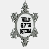 Worlds Greatest Detective Tin Sneeuwvlok Ornament (Links)