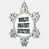 Worlds Greatest Detective Tin Sneeuwvlok Ornament (Rechts)