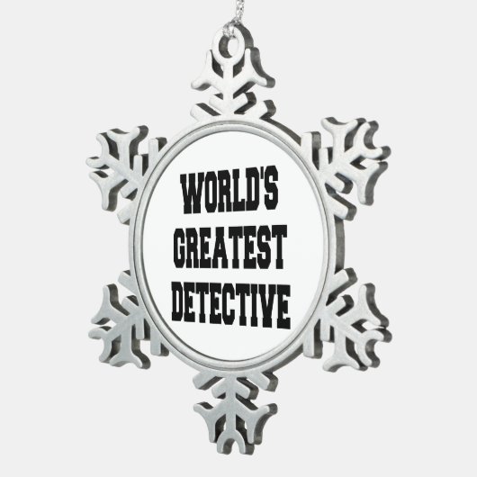Worlds Greatest Detective Tin Sneeuwvlok Ornament (Rechts)