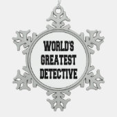 Worlds Greatest Detective Tin Sneeuwvlok Ornament (Voorkant)
