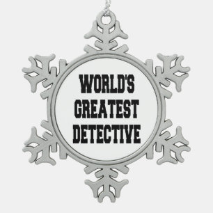 Worlds Greatest Detective Tin Sneeuwvlok Ornament