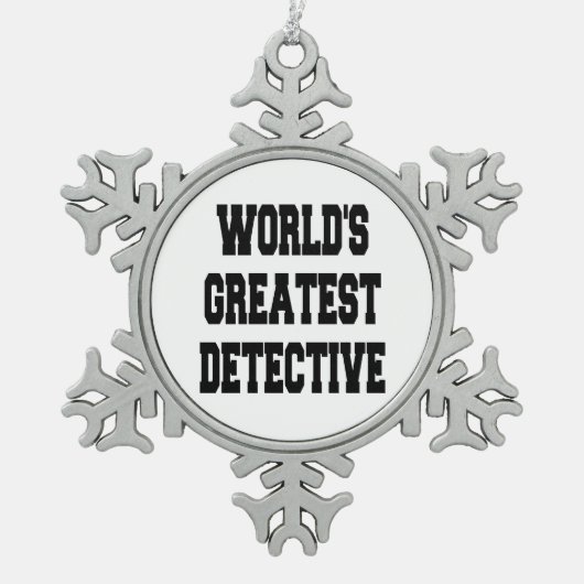 Worlds Greatest Detective Tin Sneeuwvlok Ornament (Voorkant)