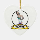 WORLDS GREATEST DOCTOR MANNEN CARTOON KERAMISCH ORNAMENT (Voorkant)
