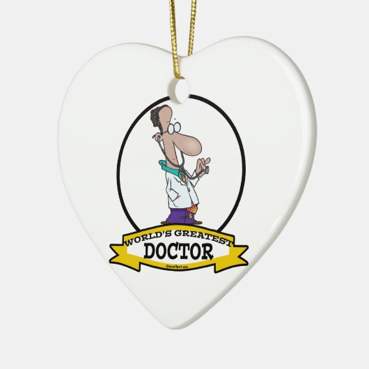 WORLDS GREATEST DOCTOR MANNEN CARTOON KERAMISCH ORNAMENT (Links)