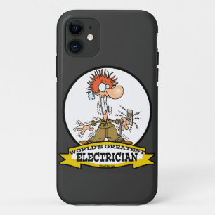 WORLDS GREATEST ELEKTRICIAN MAN CARTOON Case-Mate iPhone CASE