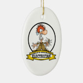 WORLDS GREATEST ELEKTRICIAN MAN CARTOON KERAMISCH ORNAMENT (Rechts)