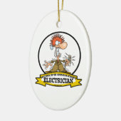 WORLDS GREATEST ELEKTRICIAN MAN CARTOON KERAMISCH ORNAMENT (Links)