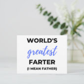 World's Greatest Farter I Mean Father bl Feestdagenkaart (Staand voorkant)