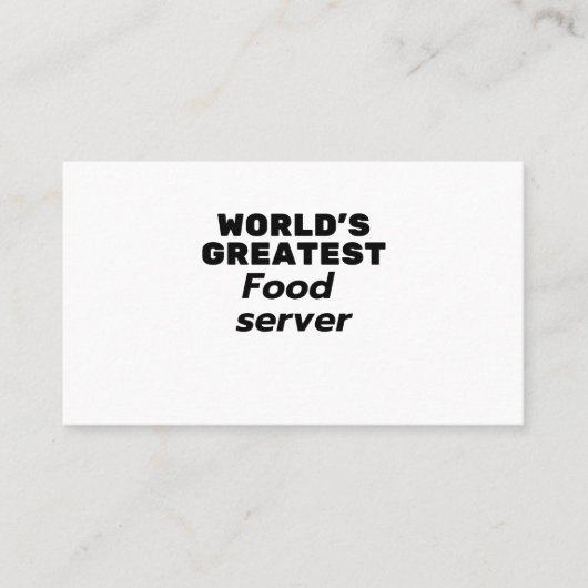 World's greatest Food Server Visitekaartje (Voorkant)