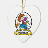 WORLDS GREATEST FRESHMAN BOY CARTOON KERAMISCH ORNAMENT (Links)