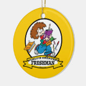 WORLDS GREATEST FRESHMAN BOY CARTOON KERAMISCH ORNAMENT (Links)