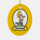 WORLDS GREATEST FRESHMAN GIRL CARTOON KERAMISCH ORNAMENT (Rechts)
