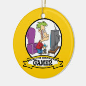 WORLDS GREATEST GAMER II CARTOON KERAMISCH ORNAMENT (Links)