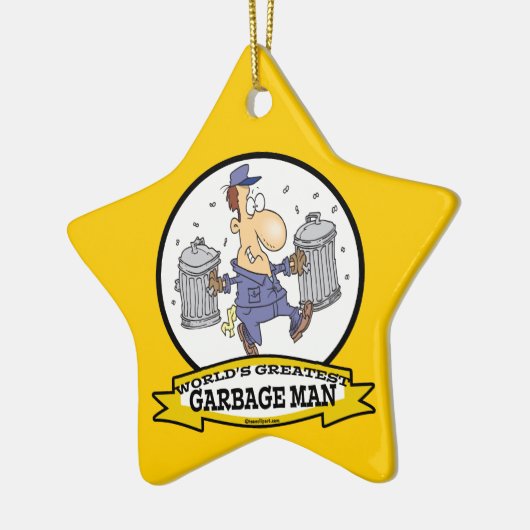 WORLDS GREATEST GARBAGE MAN CARTOON KERAMISCH ORNAMENT (Links)