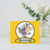 WORLDS GREATEST GEOCACHER MANNEN CARTOON BRIEFKAART (Staand voorkant)