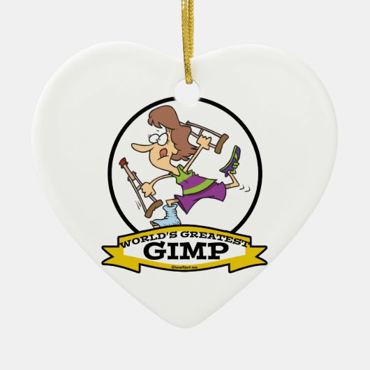 WORLDS GREATEST GIMP VROUWEN CARTOON KERAMISCH ORNAMENT (Voorkant)