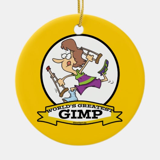 WORLDS GREATEST GIMP VROUWEN CARTOON KERAMISCH ORNAMENT (Voorkant)