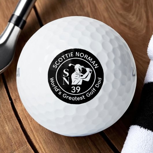 'World's Greatest Golf Dad' BLACK LOGO Golfballen
