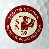 'World's Greatest Golf Dad' deep-red logo Golfballen