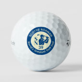 'World's Greatest Golf Dad' donkerblauwe logo Golfballen (Voorkant)