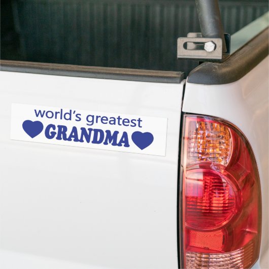 WORLDS GREATEST GRANDMA.  ACHTERGROND BUMPERSTICKER (Op Truck)