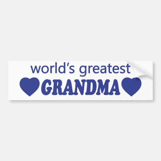 WORLDS GREATEST GRANDMA.  ACHTERGROND BUMPERSTICKER (Voorkant)