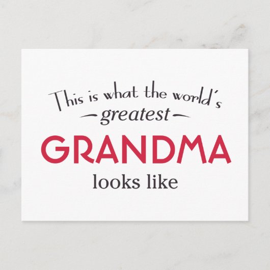World's Greatest Grandma Briefkaart (Voorkant)