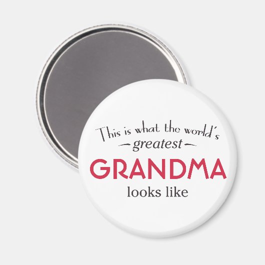 World's Greatest Grandma Magneet (Voorkant / Achterkant)