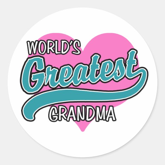 World's Greatest Grandma Ronde Sticker (Voorkant)